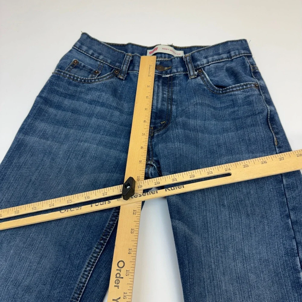 Levis Jeans Boys Size 14 Blue 505 Regular Denim Classic Straight Leg
